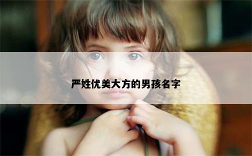 严姓优美大方的男孩名字