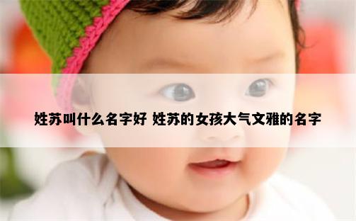 姓苏叫什么名字好 姓苏的女孩大气文雅的名字